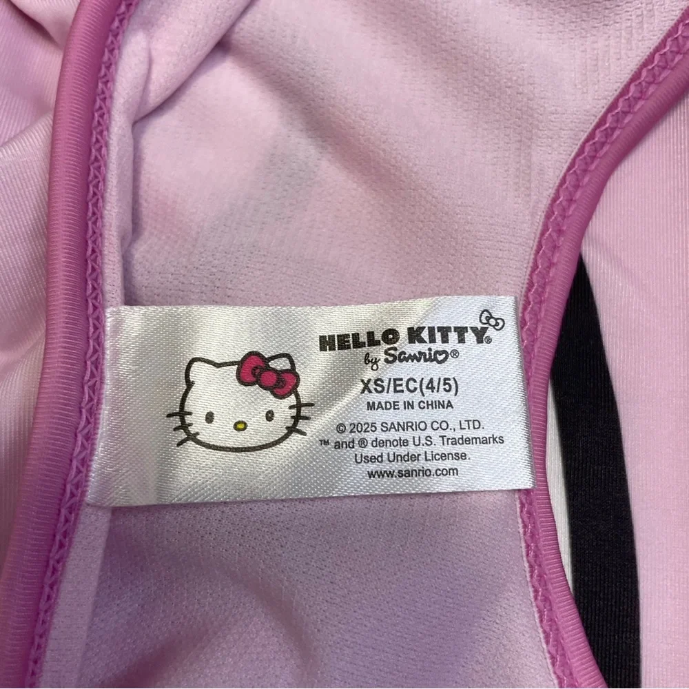 Hello Kitty Girl's Pink One-Piece Swimsuit Tank Bathing Suit XS (4/5)